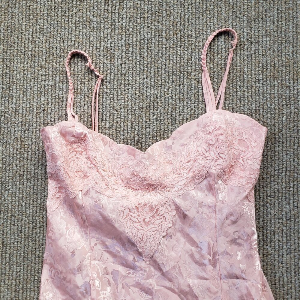Vintage Victoria Secret Nightgown Beaded Gold Label Large Pink - Picture 7 of 14